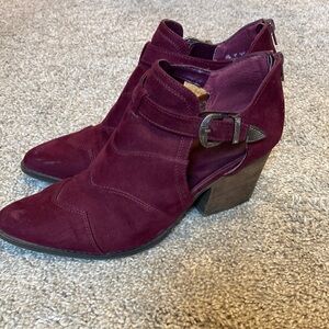 Purple Leather western style booties